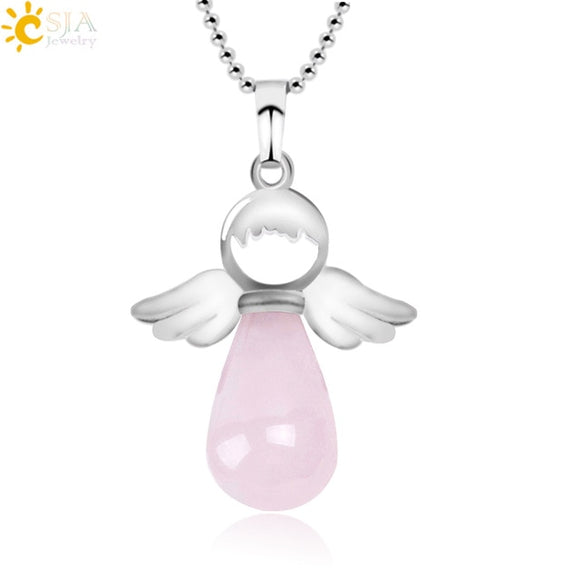 Collier ailes d'ange Quartz Rose - Brown Anderson