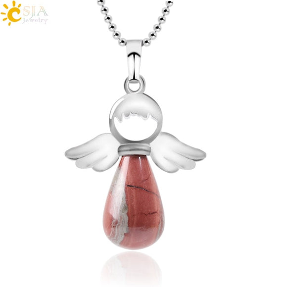 Collier ailes d'ange Jasper Rouge - Brown Anderson